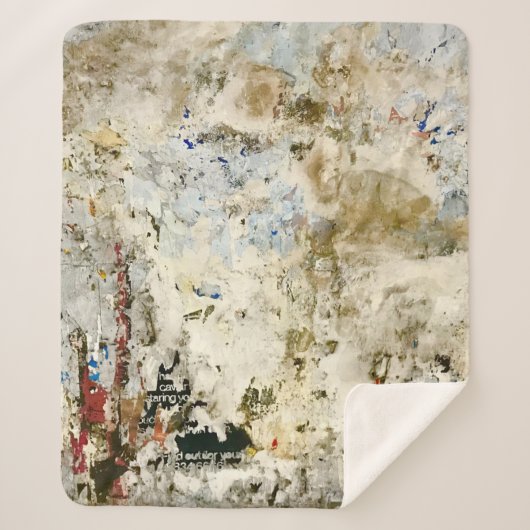 Bruin en rood behang sherpa deken (Voorkant)