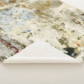 Bruin en rood behang sherpa deken (3/4)