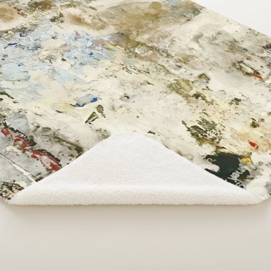 Bruin en rood behang sherpa deken (3/4)