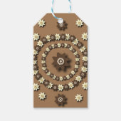 Bruin en room Floral Cadeaulabel (Voorkant)