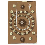 Bruin en room Floral Medium Cadeauzakje (Achterkant)