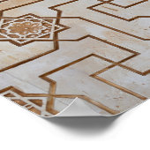 Bruin en roomgeometrisch mozaïekpatroon poster (Hoek)