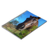 Bruin en roomkleurig paardenblauw notitieboek (Linkerzijde)