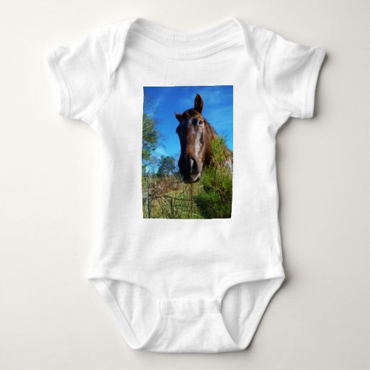 Bruin en roomkleurig paardenblauw romper (Voorkant)