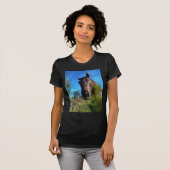 Bruin en roomkleurig paardenblauw t-shirt (Voorkant volledig)