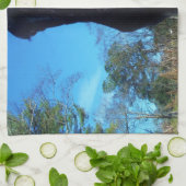 Bruin en roomkleurig paardenblauw theedoek (Gevouwen)