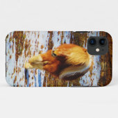 Bruin en roomminiatuur paard in de sneeuw. Case-Mate iPhone case (Achterkant (horizontaal))