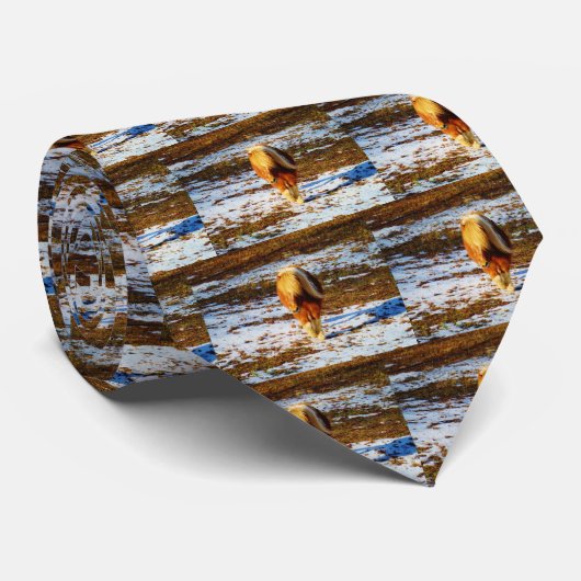 Bruin en roomminiatuur paard in de sneeuw. stropdas (Opgerold)