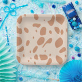 Bruin en roomvlekken papieren bordje (Feest)