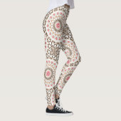 Bruin en Roos Roze Mandala Patroon Leggings (Rechts)