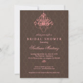 Bruin en roze elegante bridal Shower Invitation 3 Kaart (Voorkant)
