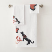 Bruin en Roze en Scandinavisch Patroon Bad Handdoek (Insitu)