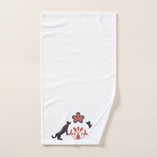 Bruin en Roze en Scandinavisch Patroon Bad Handdoek (Handdoek)