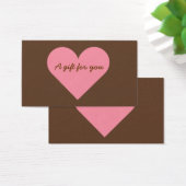 Bruin en Roze Hart Gift Labels Visitekaartjes (Bureau)