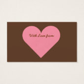 Bruin en Roze Hart Gift Labels Visitekaartjes (Achterkant)