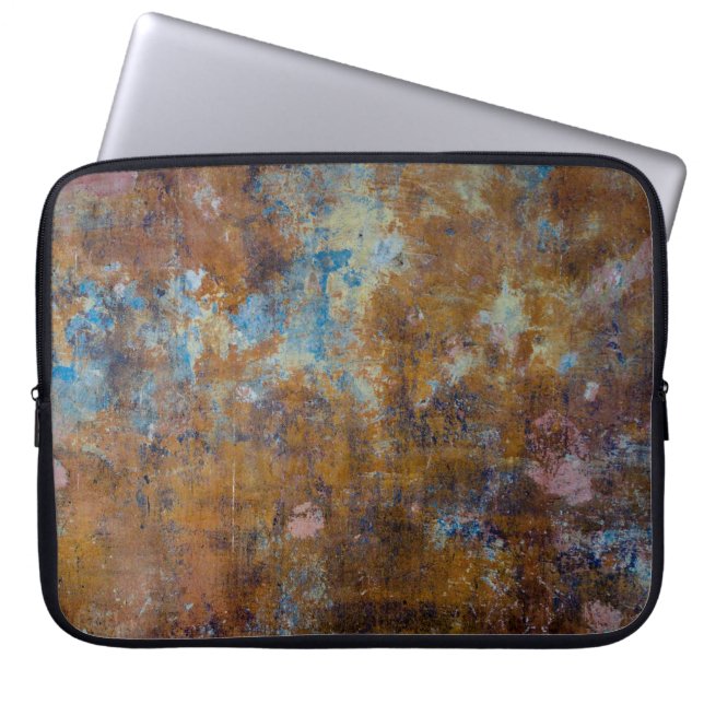 Bruin en roze houten oppervlak laptop sleeve (Voorkant)