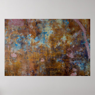 Bruin en roze houten oppervlak poster