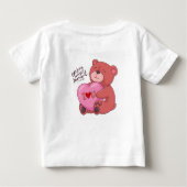 Bruin en Roze Illustratief Beer Liefde T-Shirt (Achterkant)