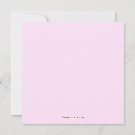 Bruin en Roze  Lijst Baptisme Uitnodiging (Achterkant)