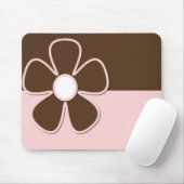Bruin en roze met Daisy Flower Mousepad Muismat (Met muis)