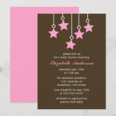 Bruin en roze mobiel Baby shower Kaart (Voorkant / Achterkant)