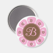 Bruin en Roze Monogram B Magneet (Voorkant / Achterkant)
