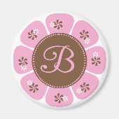 Bruin en Roze Monogram B Magneet (Voorkant)