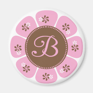 Bruin en Roze Monogram B Magneet