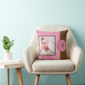 Bruin en Roze Monogram Baby Foto Keepomwille Pillo Kussen (Stoel)