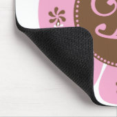 Bruin en Roze Monogram D Muismat (Hoek)