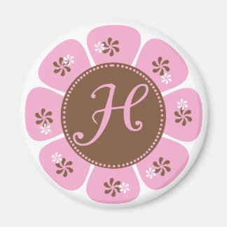 Bruin en Roze Monogram H Magneet
