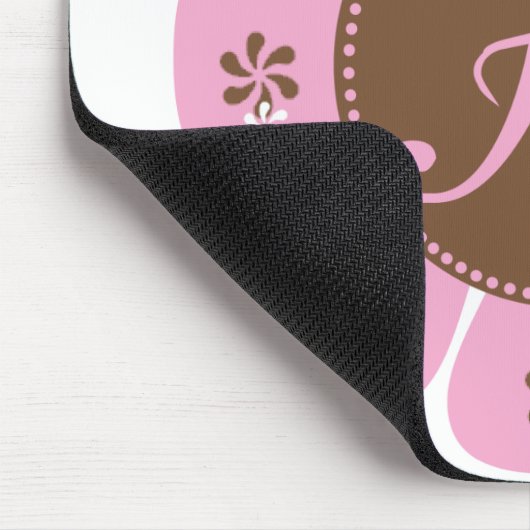 Bruin en Roze Monogram H Muismat (Hoek)