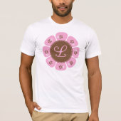 Bruin en roze monogram L T-shirt (Voorkant)