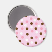 Bruin- en roze pokadots magneet (Voorkant / Achterkant)