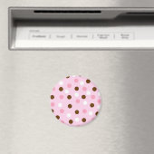 Bruin- en roze pokadots magneet (Insitu (Vaatwasser))