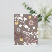 Bruin en Roze  Romantic Floral Pattern Briefkaart (Staand voorkant)