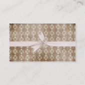 Bruin en roze visitekaartje (Achterkant)