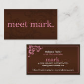 Bruin en roze Visitekaartje (Voorkant / Achterkant)