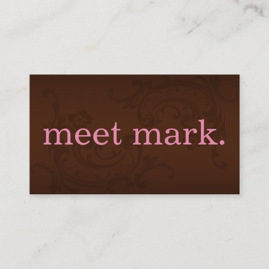 Bruin en roze Visitekaartje (Voorkant)