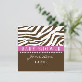 Bruin en roze Zebra Babyschoenen Kaart (Staand voorkant)