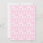 Bruin en Roze Zebra Patroon Monogram Kaart (Achterkant)
