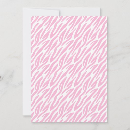 Bruin en Roze Zebra Patroon Monogram Kaart (Achterkant)