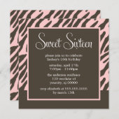 Bruin en roze Zebra Pattern Kaart (Voorkant / Achterkant)