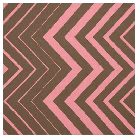 Bruin en Roze Zigzag Chevron Stof (Swatch)