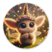 Bruin en schoonheid keramische knop (Voorkant)