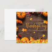 Bruin en Sinaasappel Elegant Happy Thanksgiving Da Feestdagenkaart (Voorkant / Achterkant)