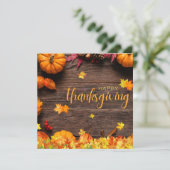 Bruin en Sinaasappel Elegant Happy Thanksgiving Da Feestdagenkaart (Staand voorkant)