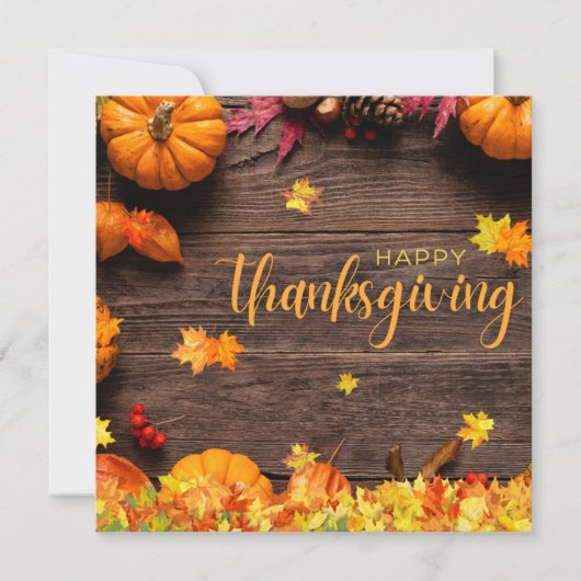 Bruin en Sinaasappel Elegant Happy Thanksgiving Da Feestdagenkaart (Voorkant)