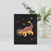 Bruin en Tan Ankylosaurus Dinos in de ruimte Briefkaart (Staand voorkant)