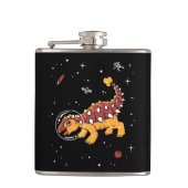 Bruin en Tan Ankylosaurus Dinos in de ruimte Heupfles (Voorkant)